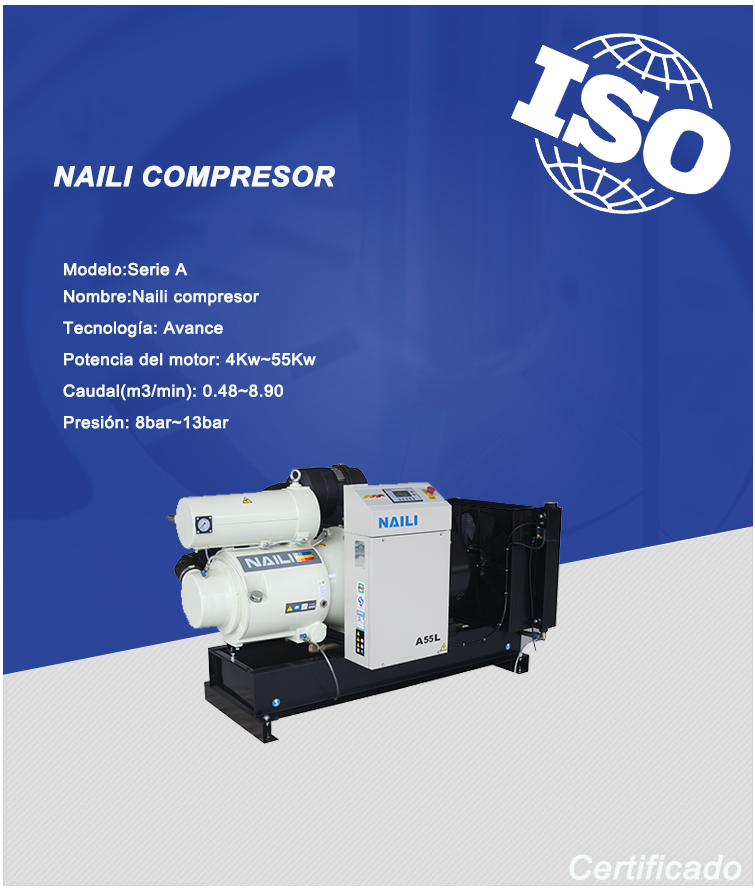 NAILI A series compresor de paleta de 4kw/5.5hp a 22kw/30hp