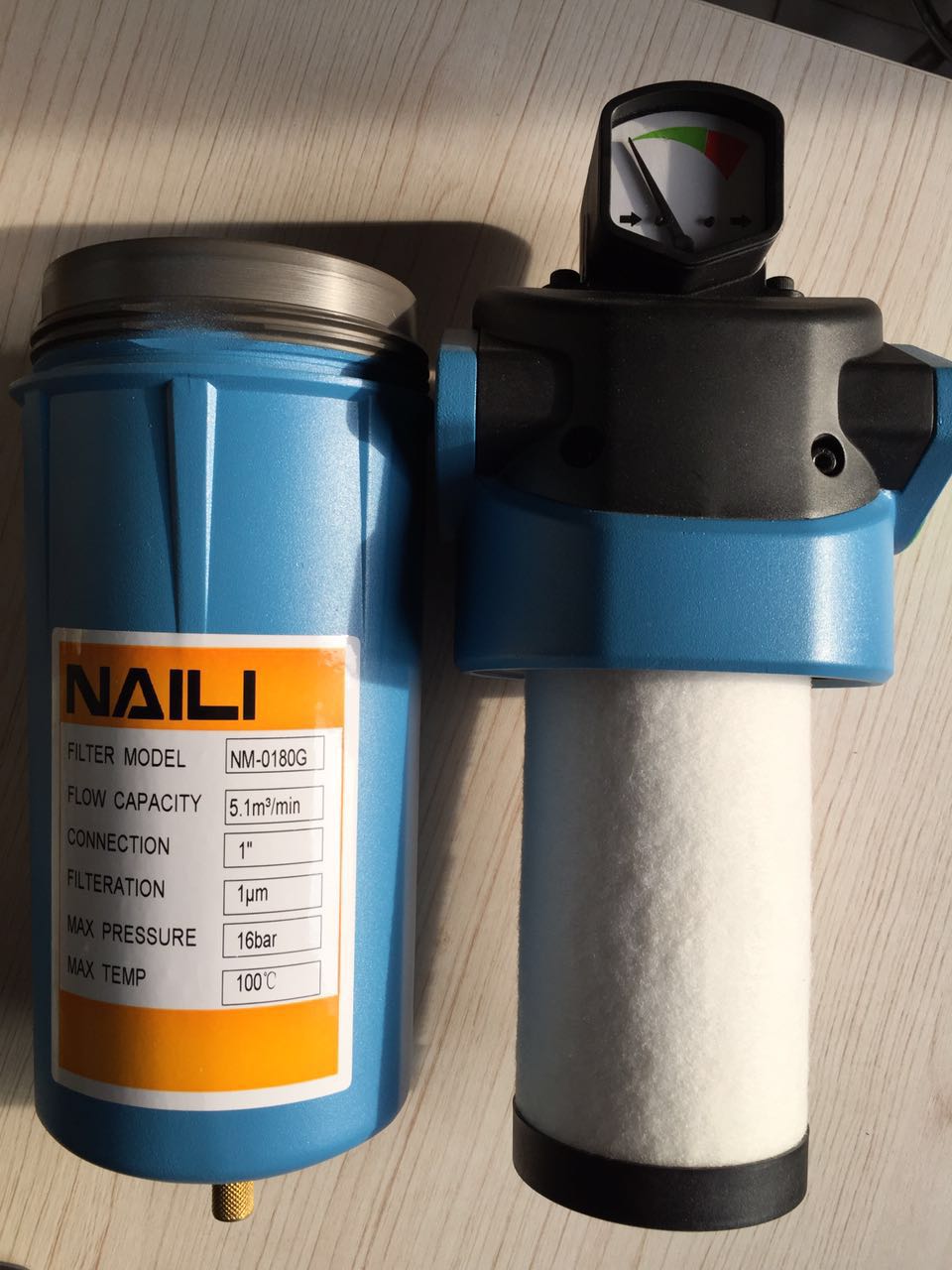 NAILI Serie F Filtro en línea para sistema de aire comprimido